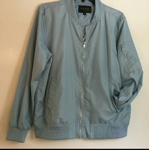 Baby blue bomber flight jacket